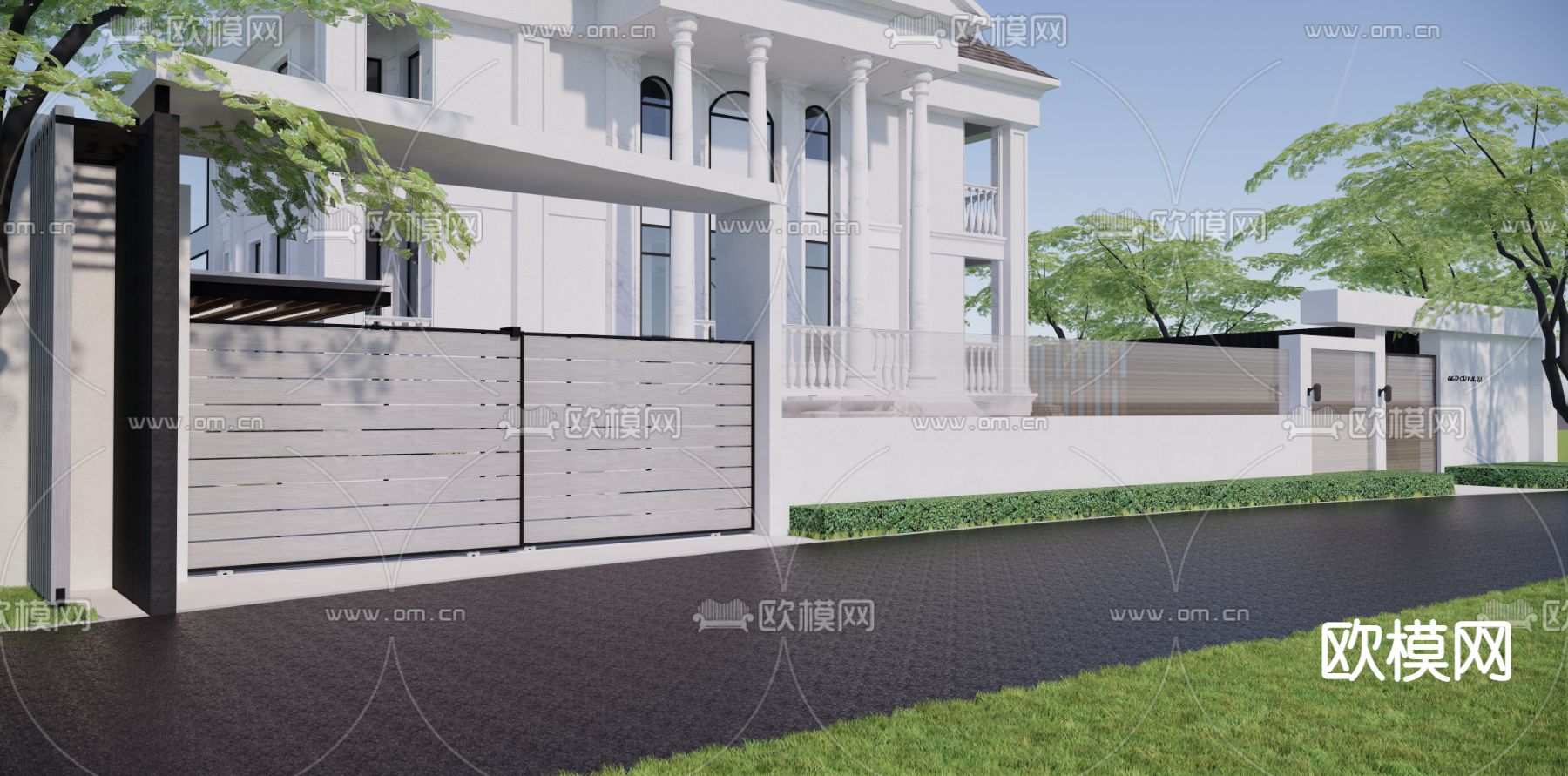 简欧庭院花园su模型下载（渲染图2）