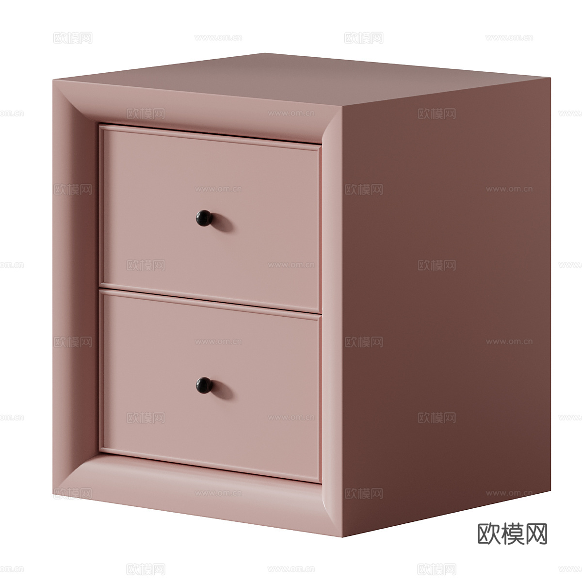 现代奶油风儿童床头柜3d模型
