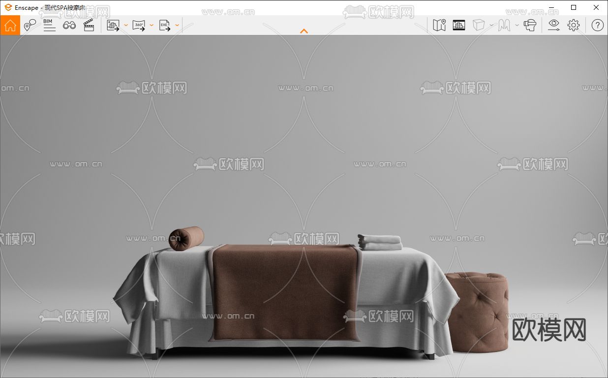 现代SPA按摩床 美容床su模型下载（渲染图3）