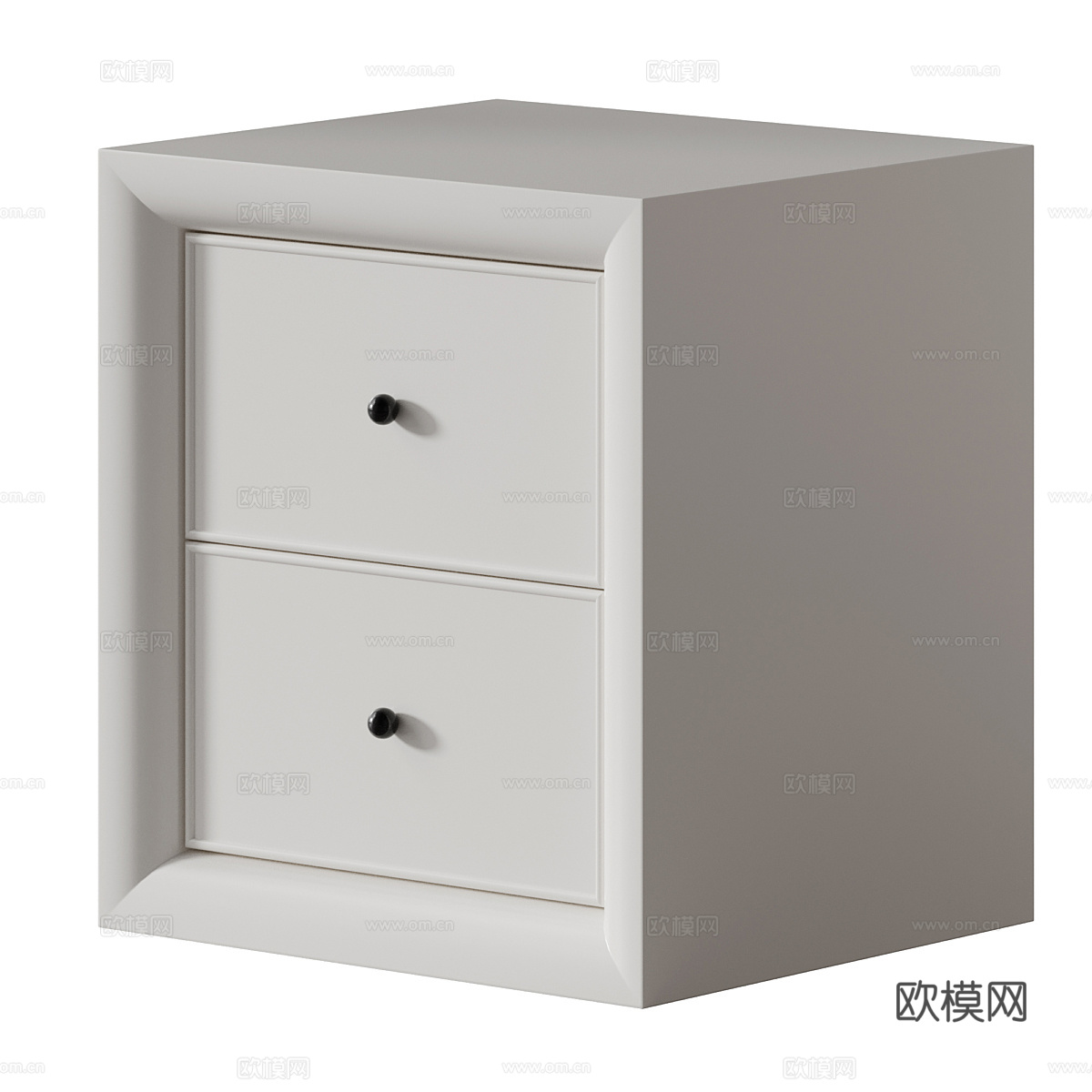 现代奶油风儿童床头柜3d模型