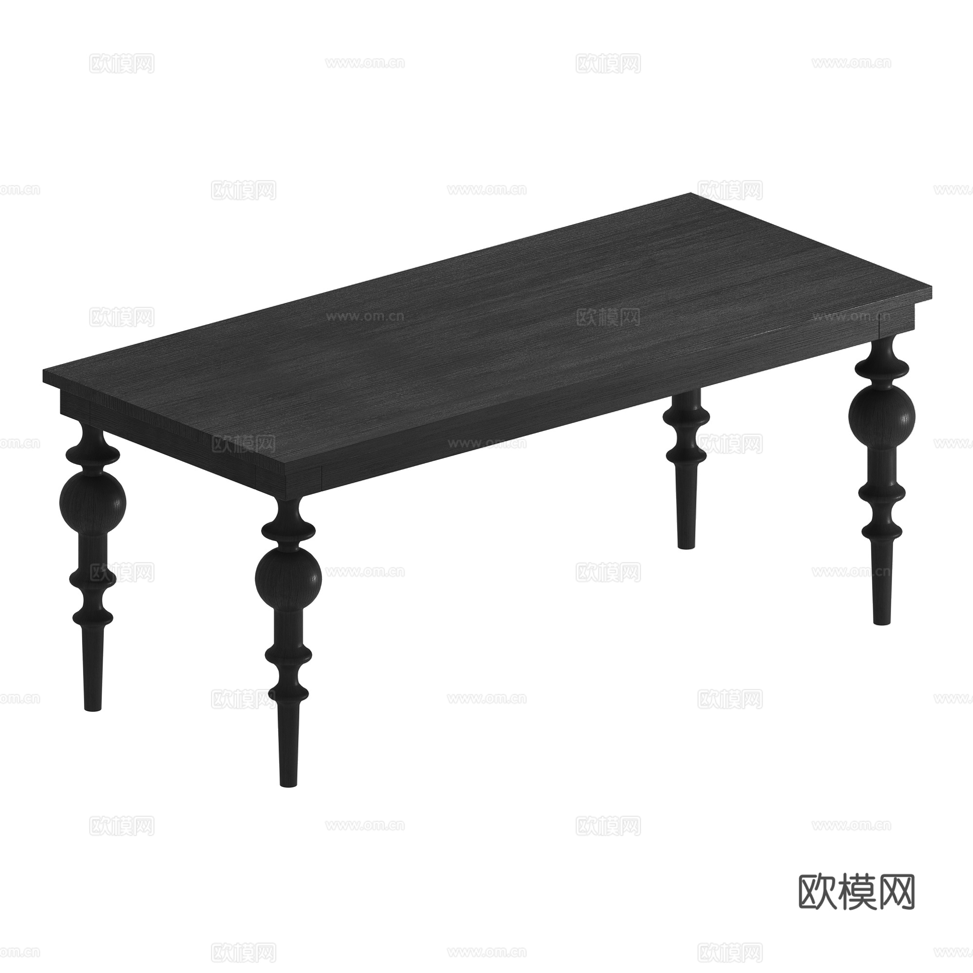 法式中古餐桌3d模型