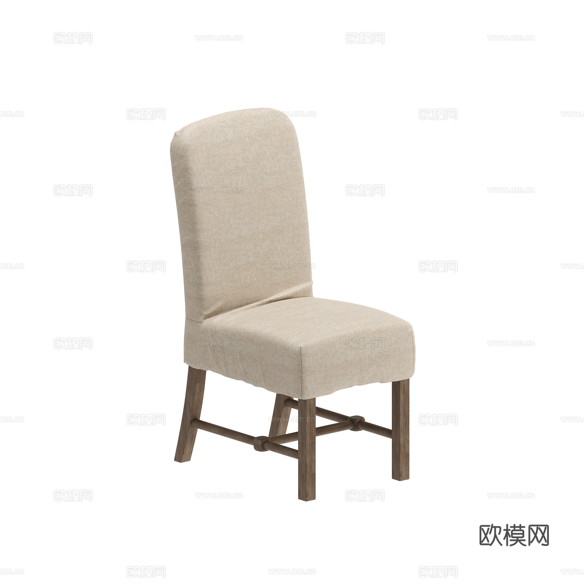 侘寂 亚麻民宿餐椅3d模型