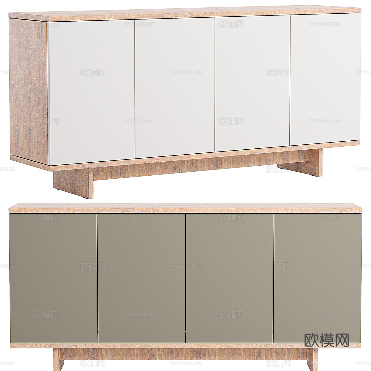 现代北欧原木电视柜 边柜 矮柜3d模型