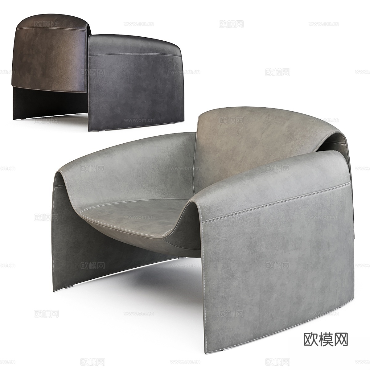 Poliform Le Club - 休闲椅3d模型