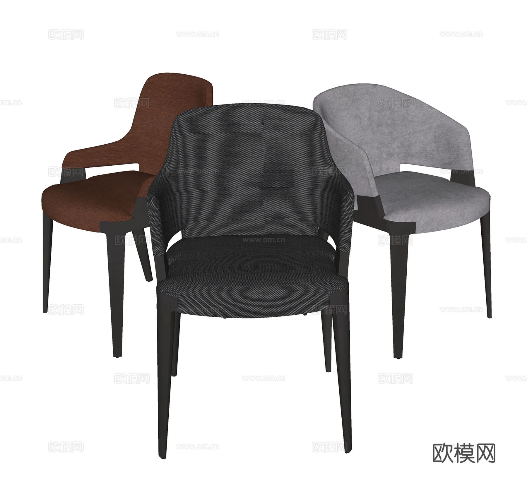现代休闲椅  布椅单椅  餐椅书椅su模型