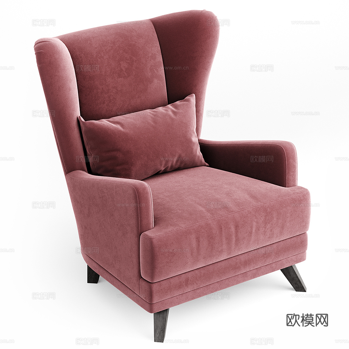 美式布艺扶手椅3d模型