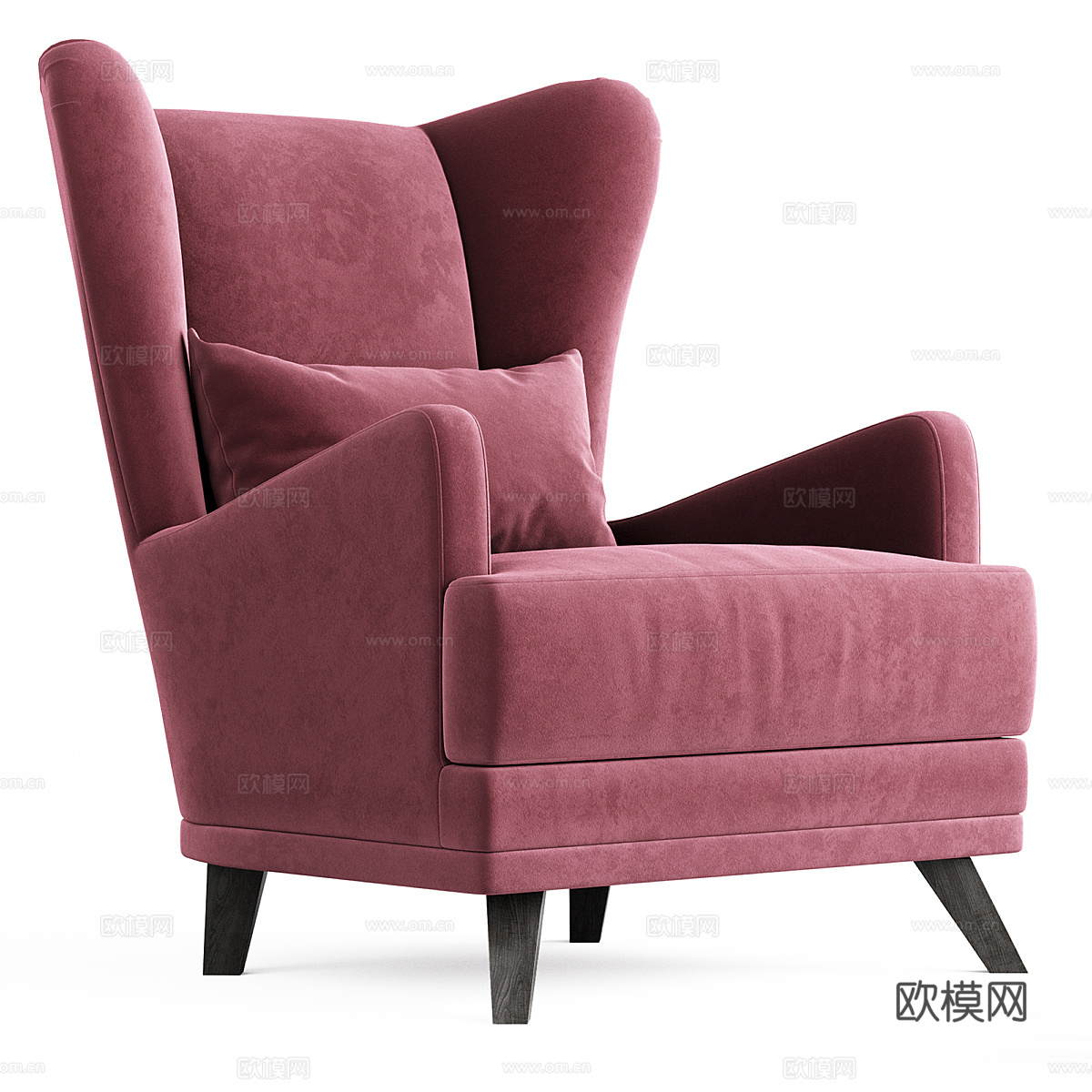 美式布艺扶手椅3d模型