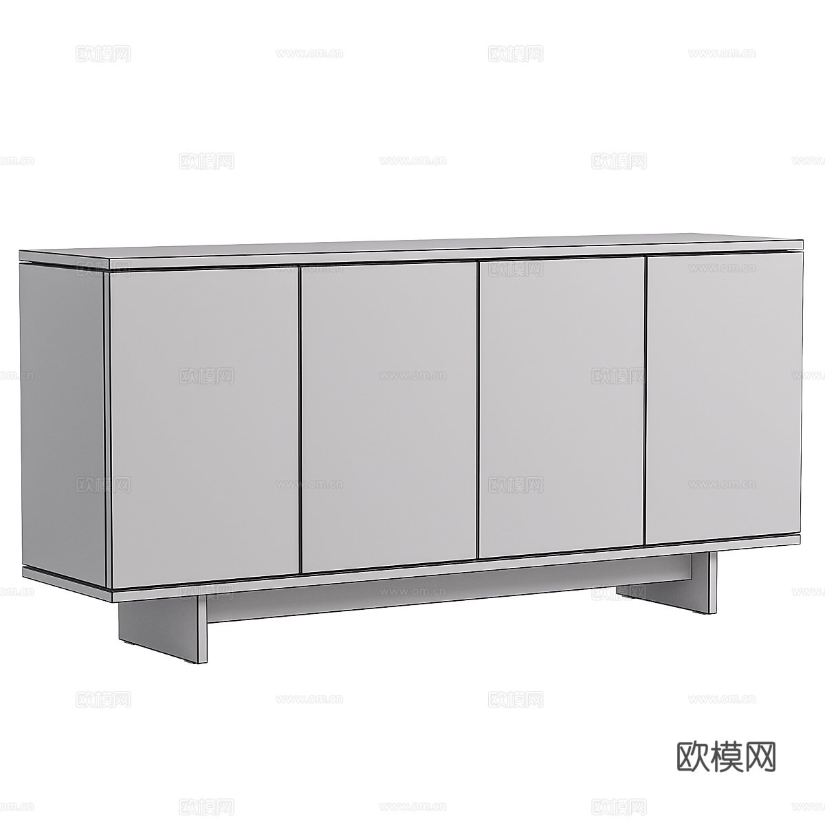 现代北欧原木电视柜 边柜 矮柜3d模型