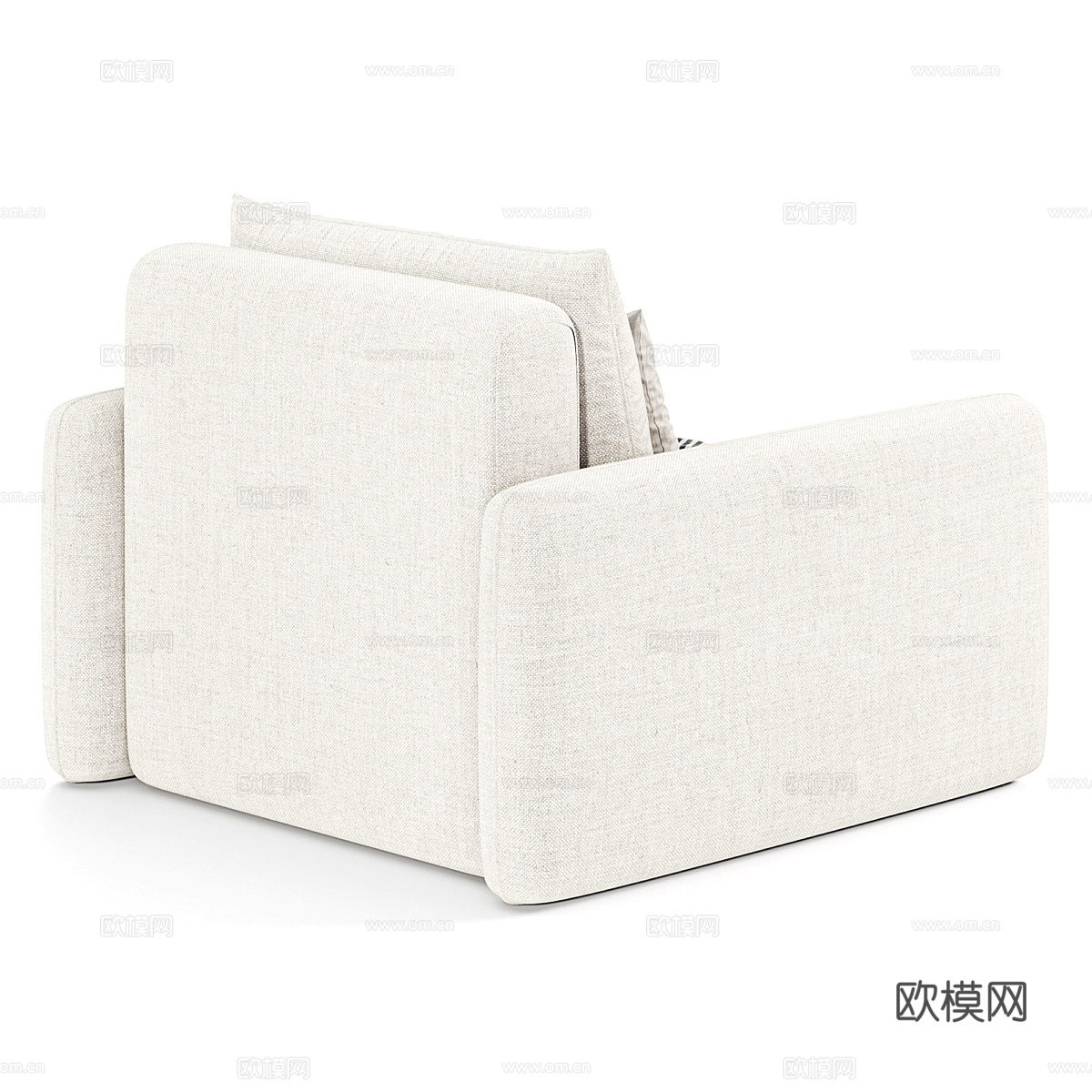 现代意式单人布艺休闲沙发3d模型