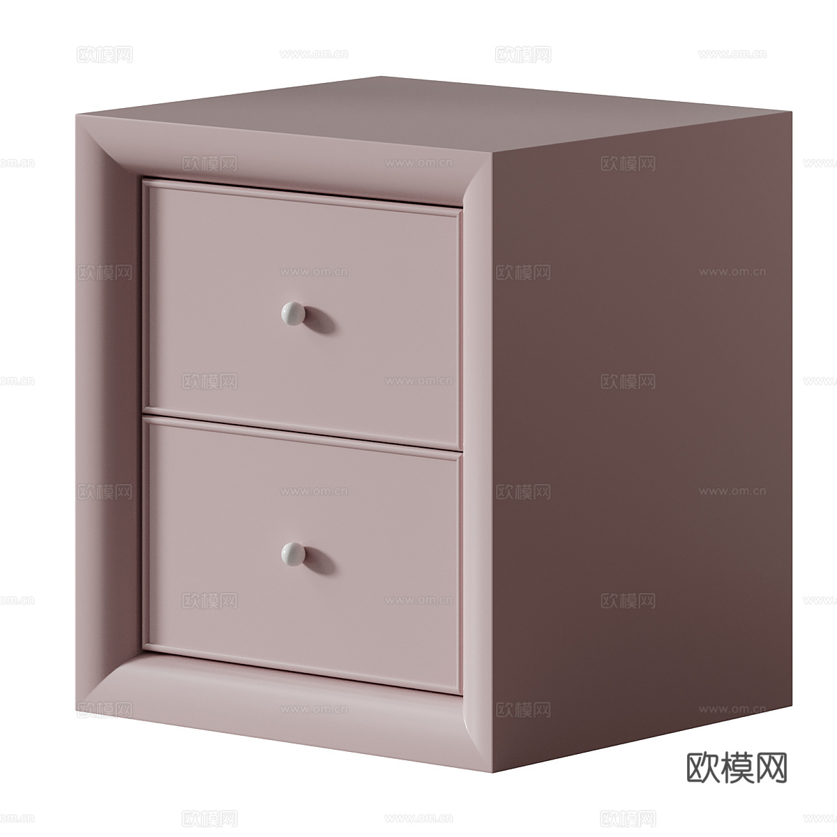 现代奶油风儿童床头柜3d模型