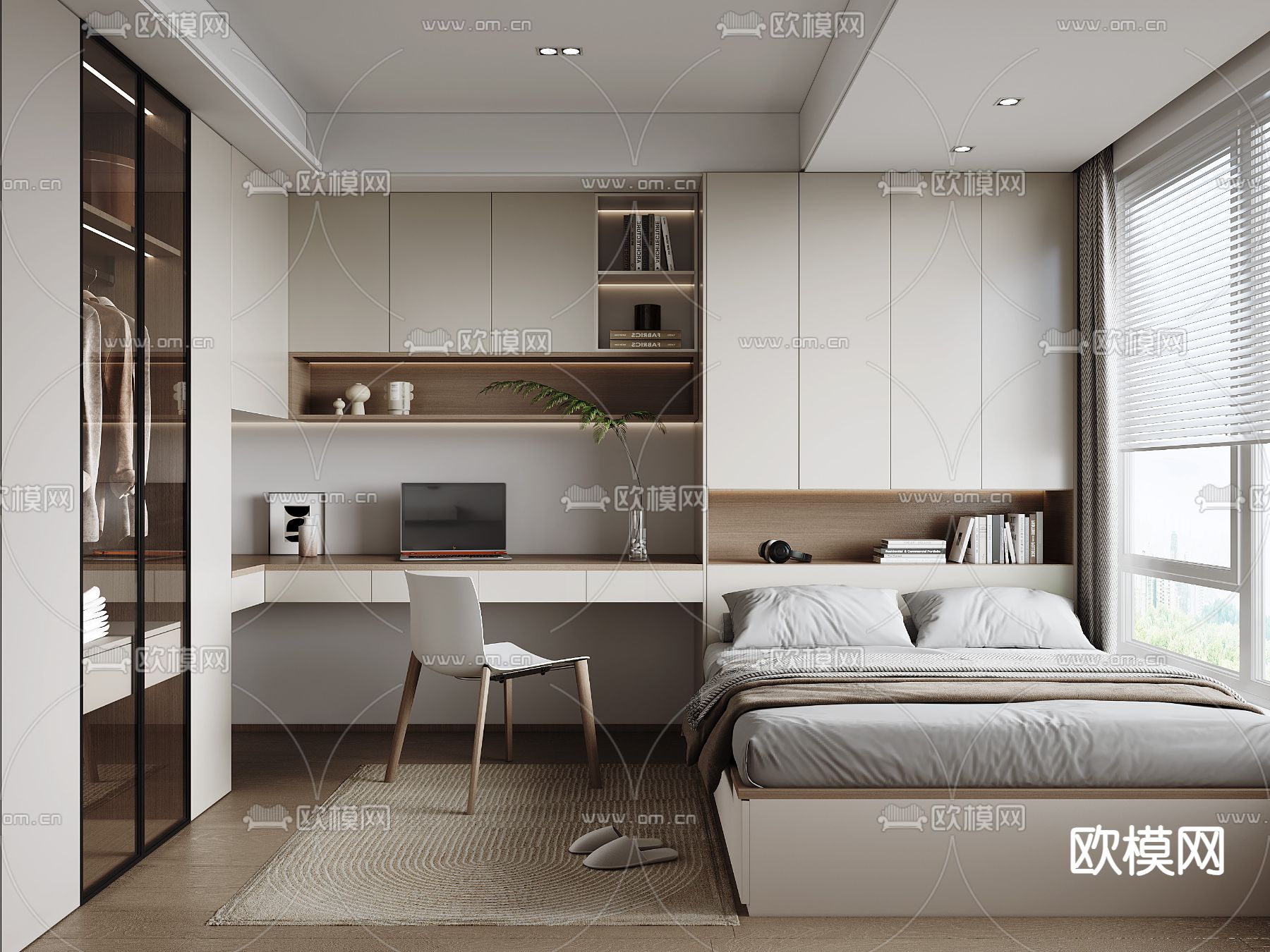 榻榻米卧室 次卧3d模型下载