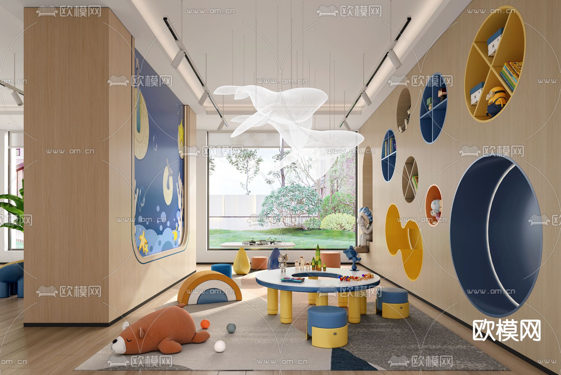 幼儿园娱乐区 培训机构3d模型下载