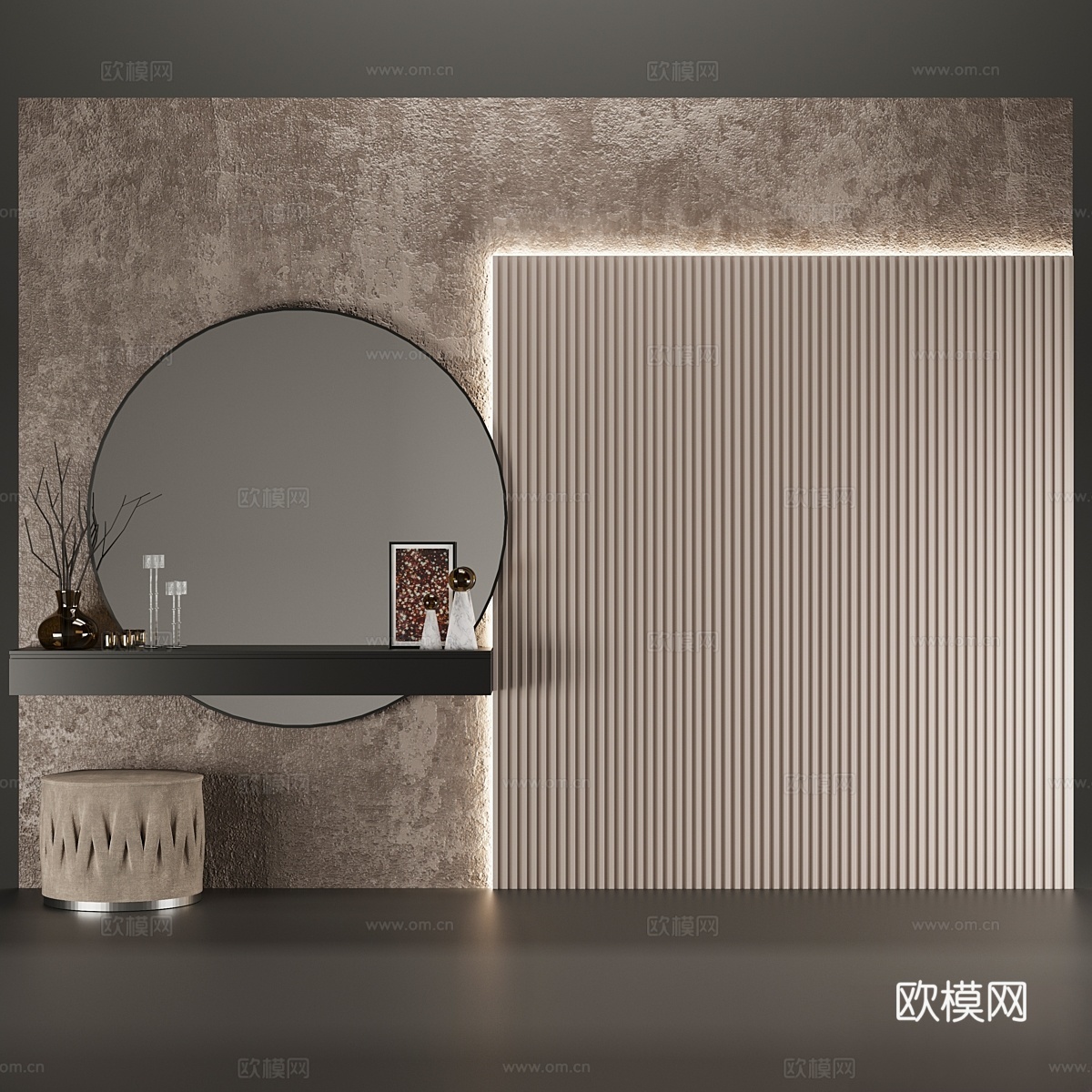 墙面面板3d模型
