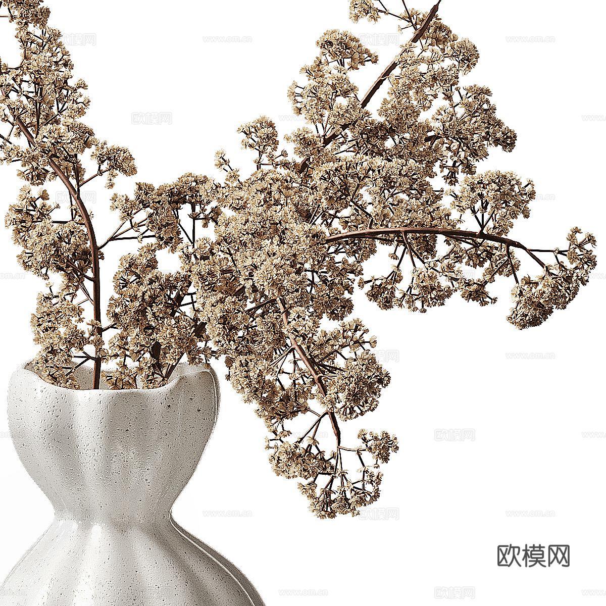 新中式轻奢花瓶花艺3d模型