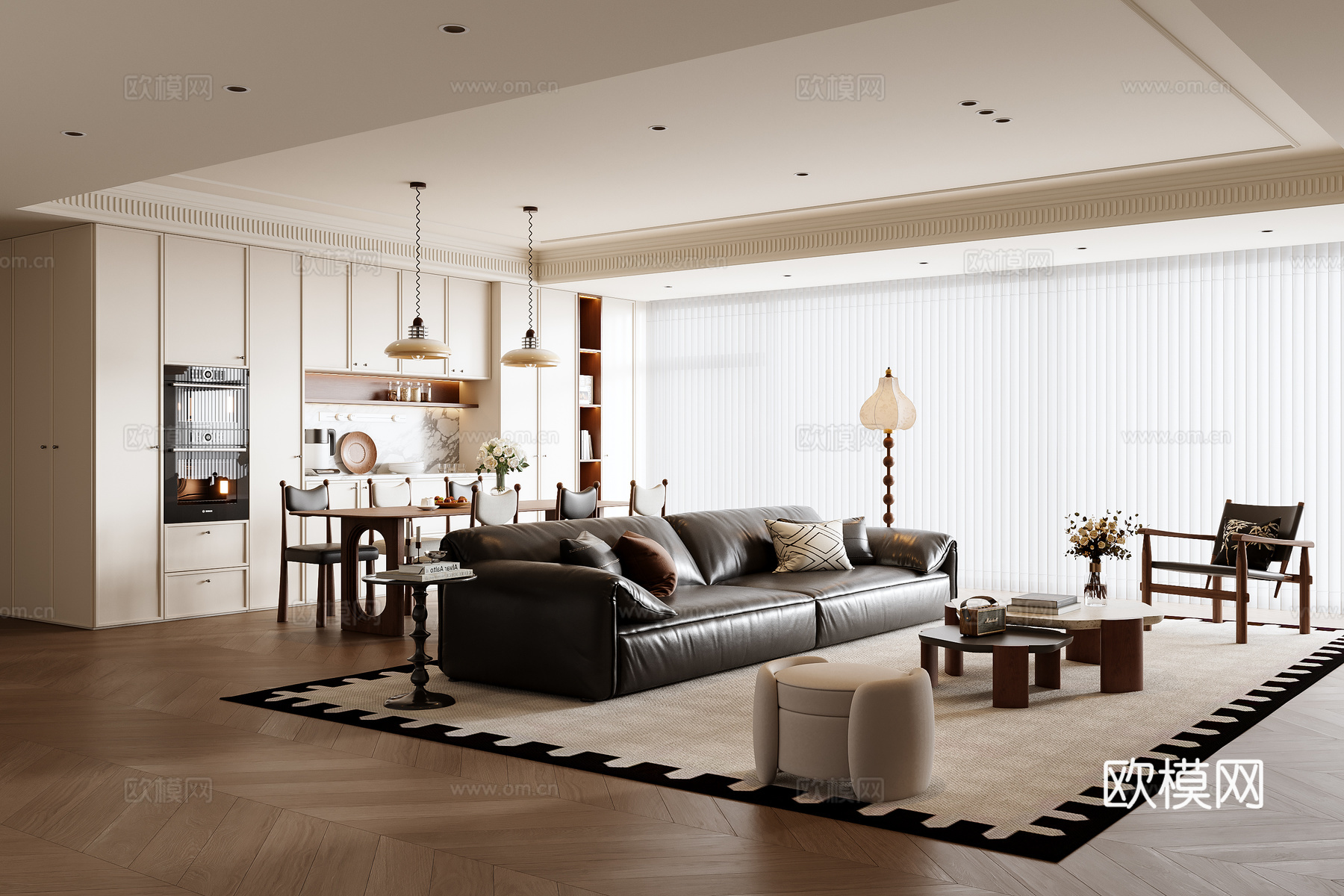 法式客餐厅3d模型下载