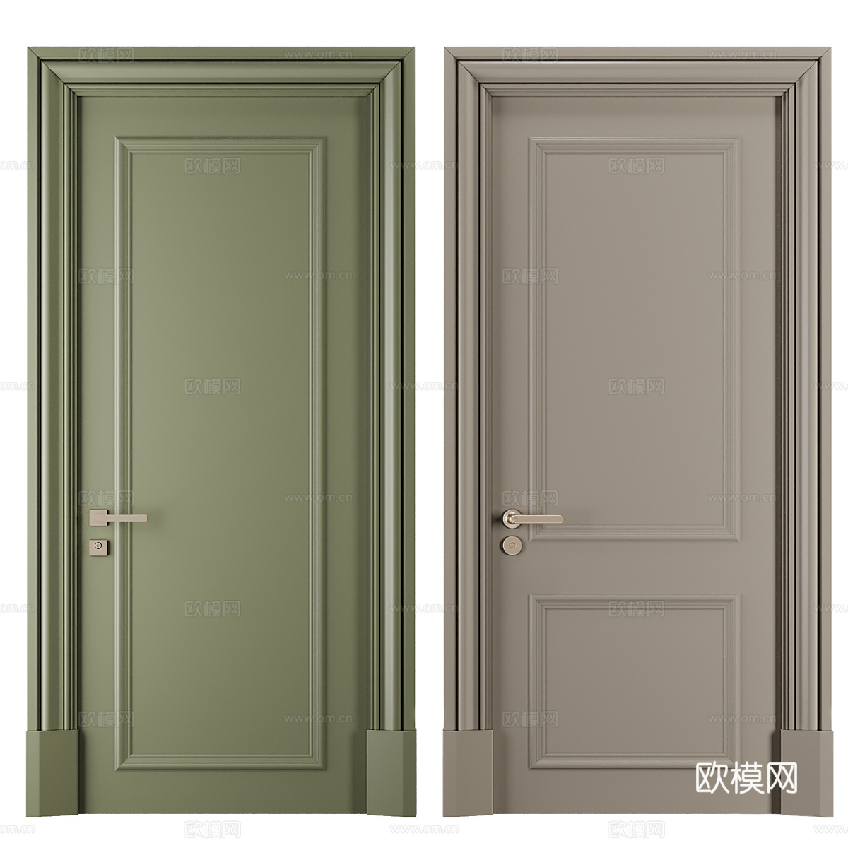 现代奶油风室内单开门3d模型下载（渲染图3）