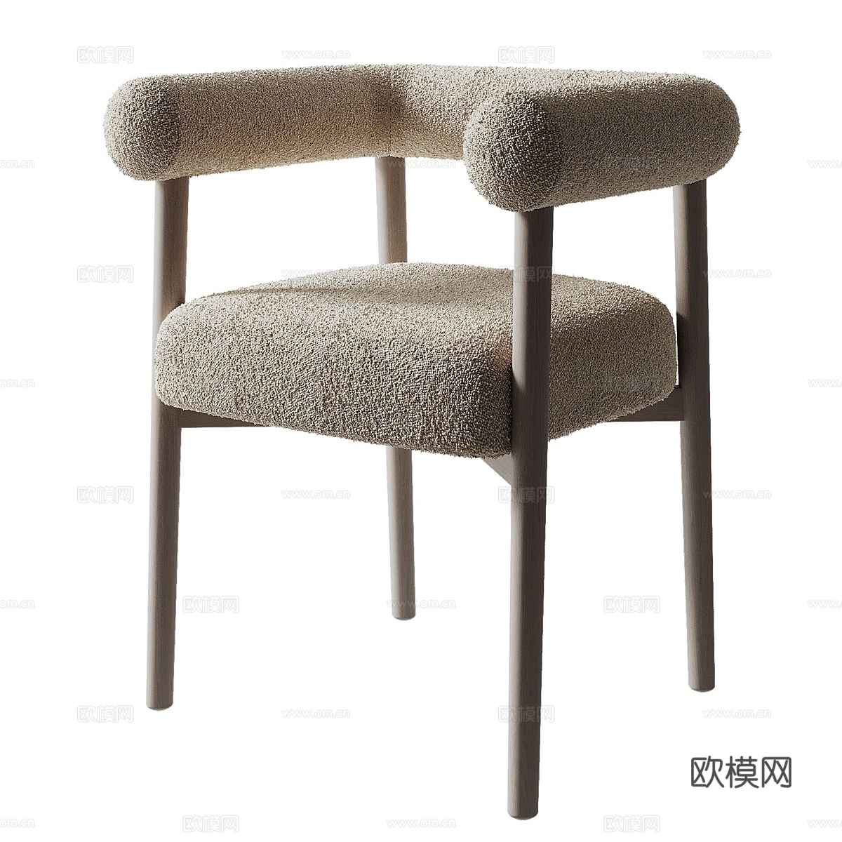 Fulbourn Taupe Boucle 餐椅3d模型