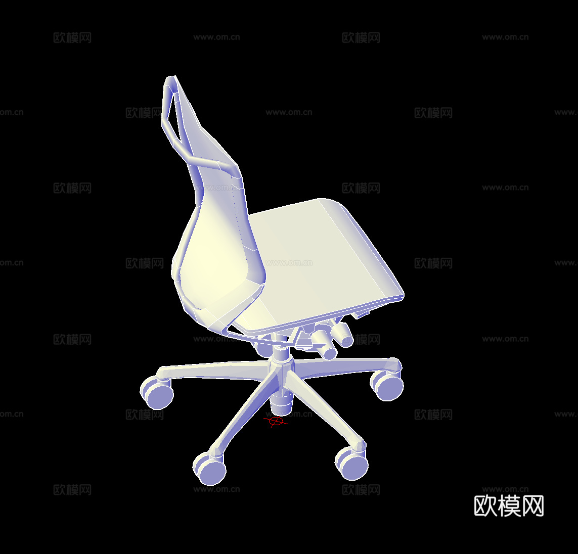 职员椅立体图cad施工图