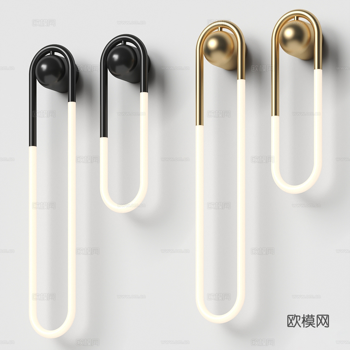 现代轻奢极简线性装饰壁灯3d模型