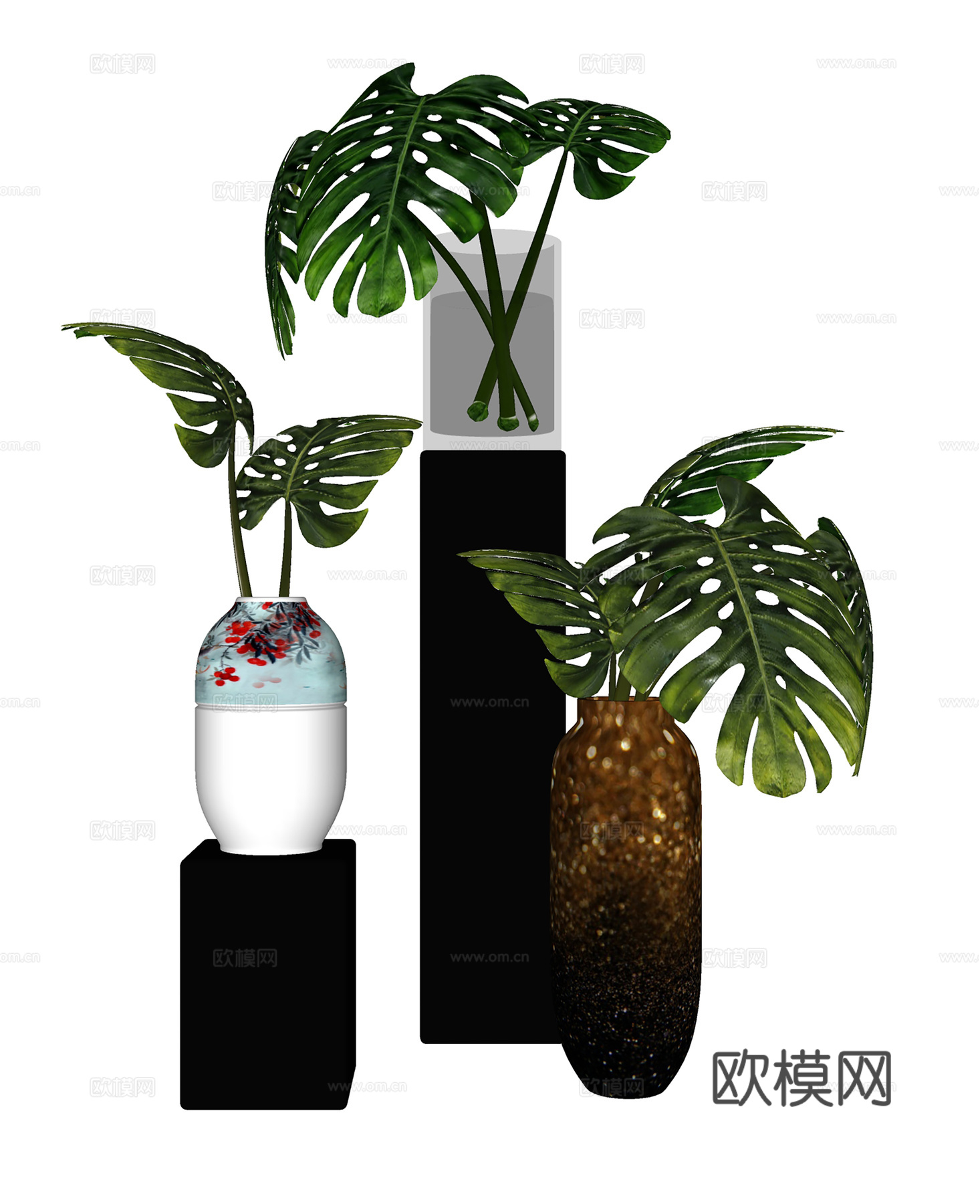 现代绿植 植物花草 室内绿植 绿植组合su模型