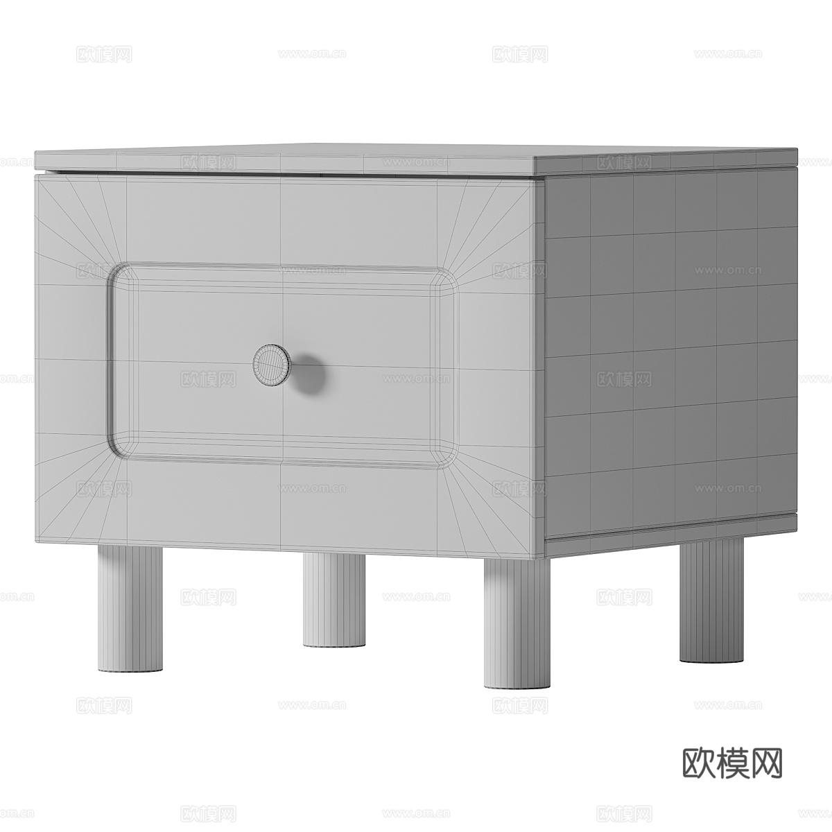 现代奶油风儿童床头柜3d模型