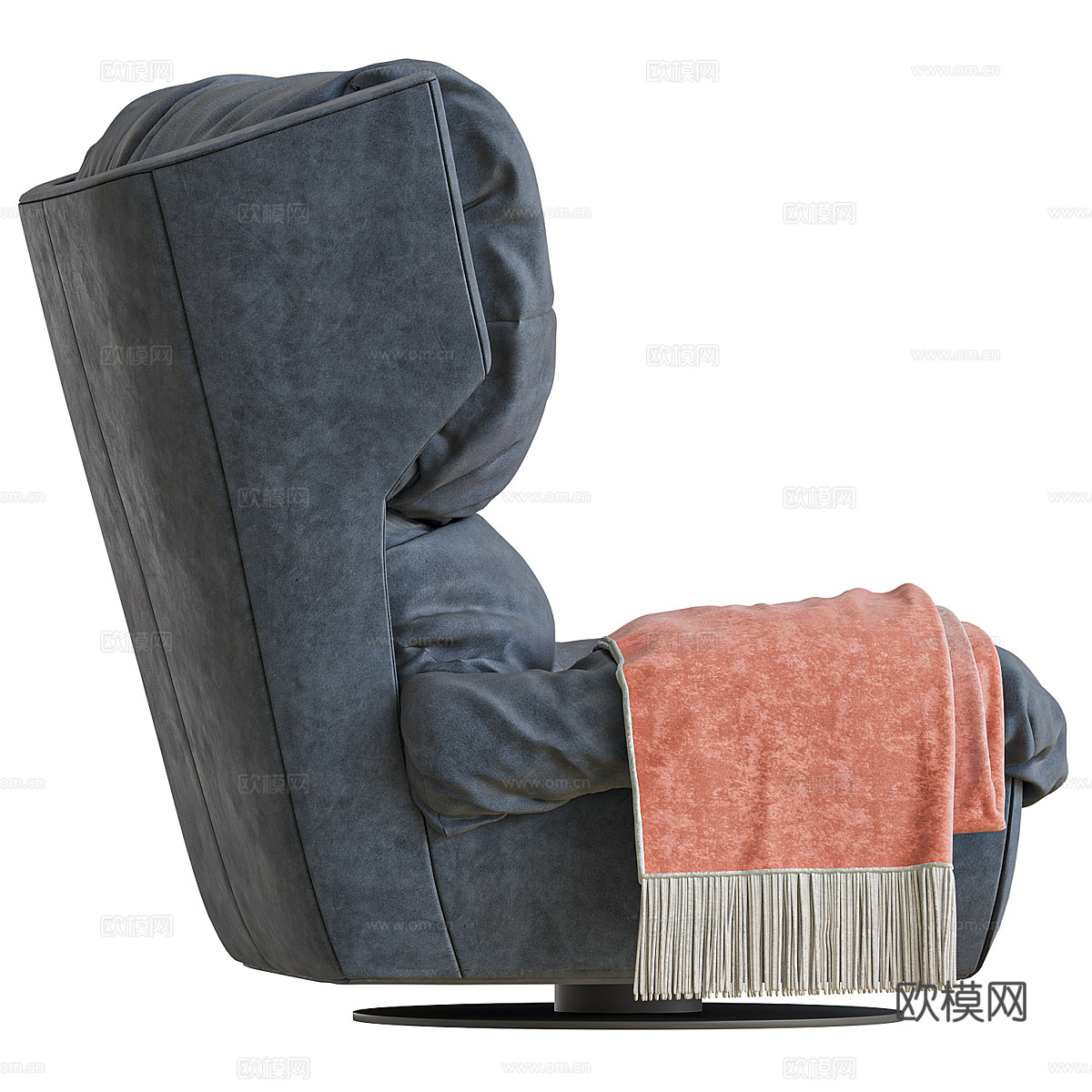 现代意式布艺沙发椅3d模型
