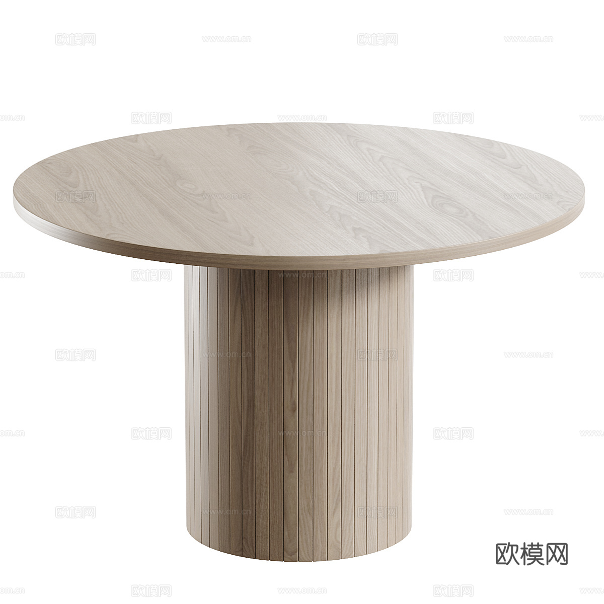 现代意式实木圆餐桌3d模型