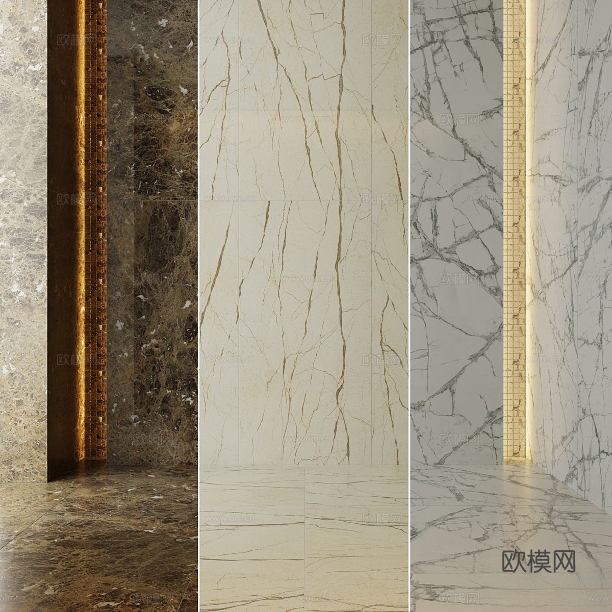 Italon Charme Deluxe 瓷砖套装33d模型