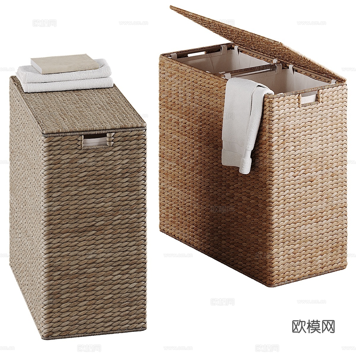 藤编洗衣篮 33d模型