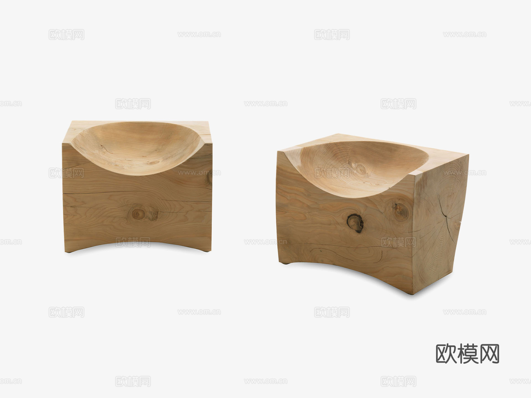 RIVA1920 木凳3d模型下载（渲染图1）