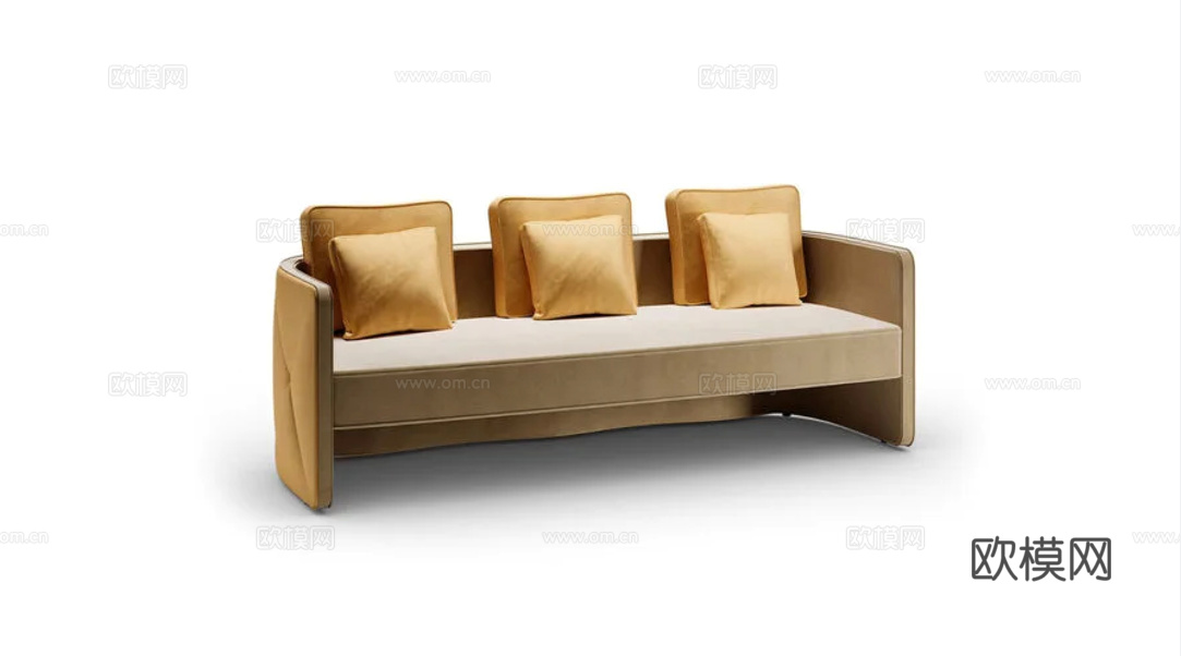 reflex 三人沙发3d模型下载（渲染图2）