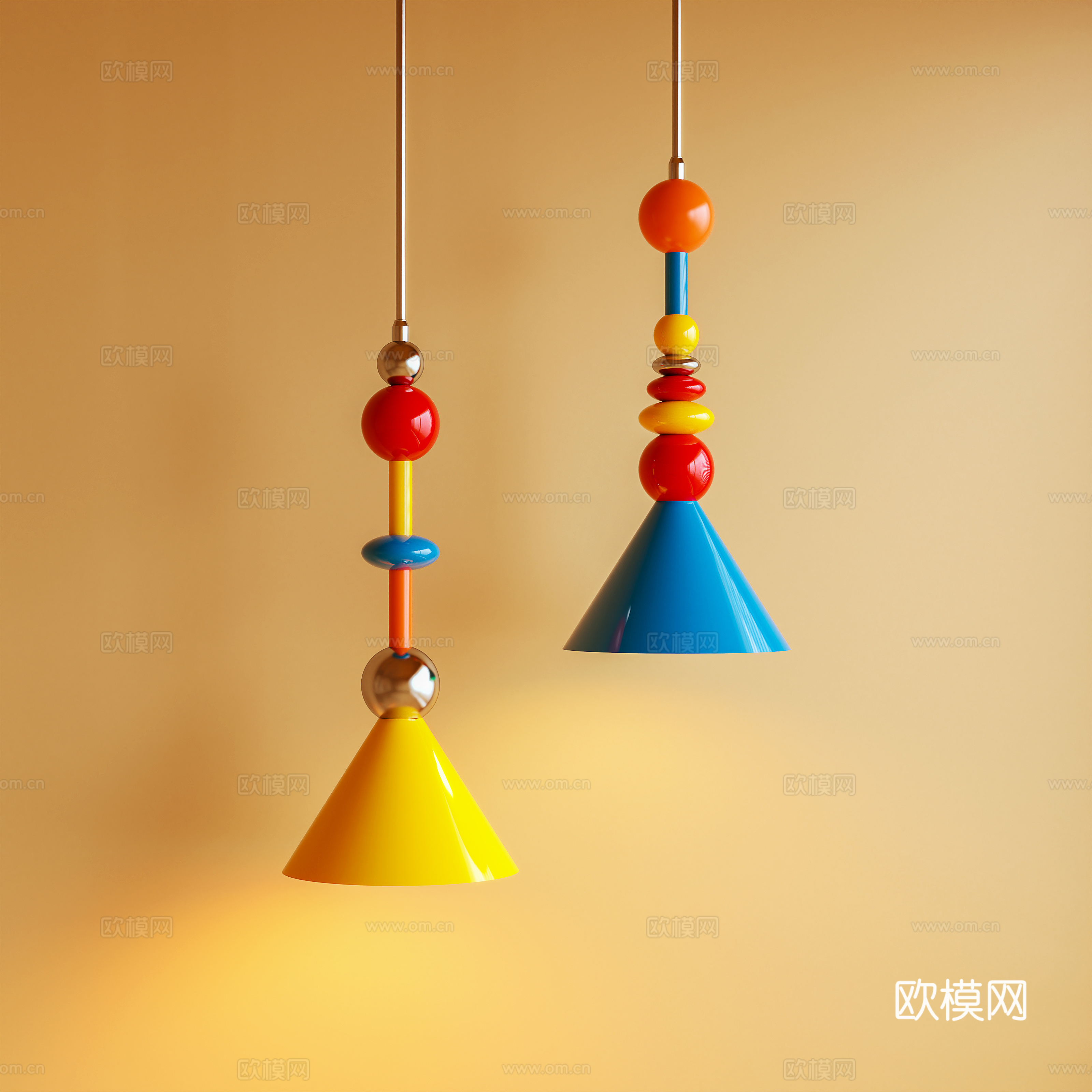 吊灯 多巴胺 卡通3d模型