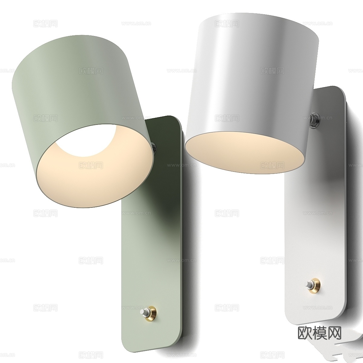 可旋转圆柱体 - 4灯3d模型