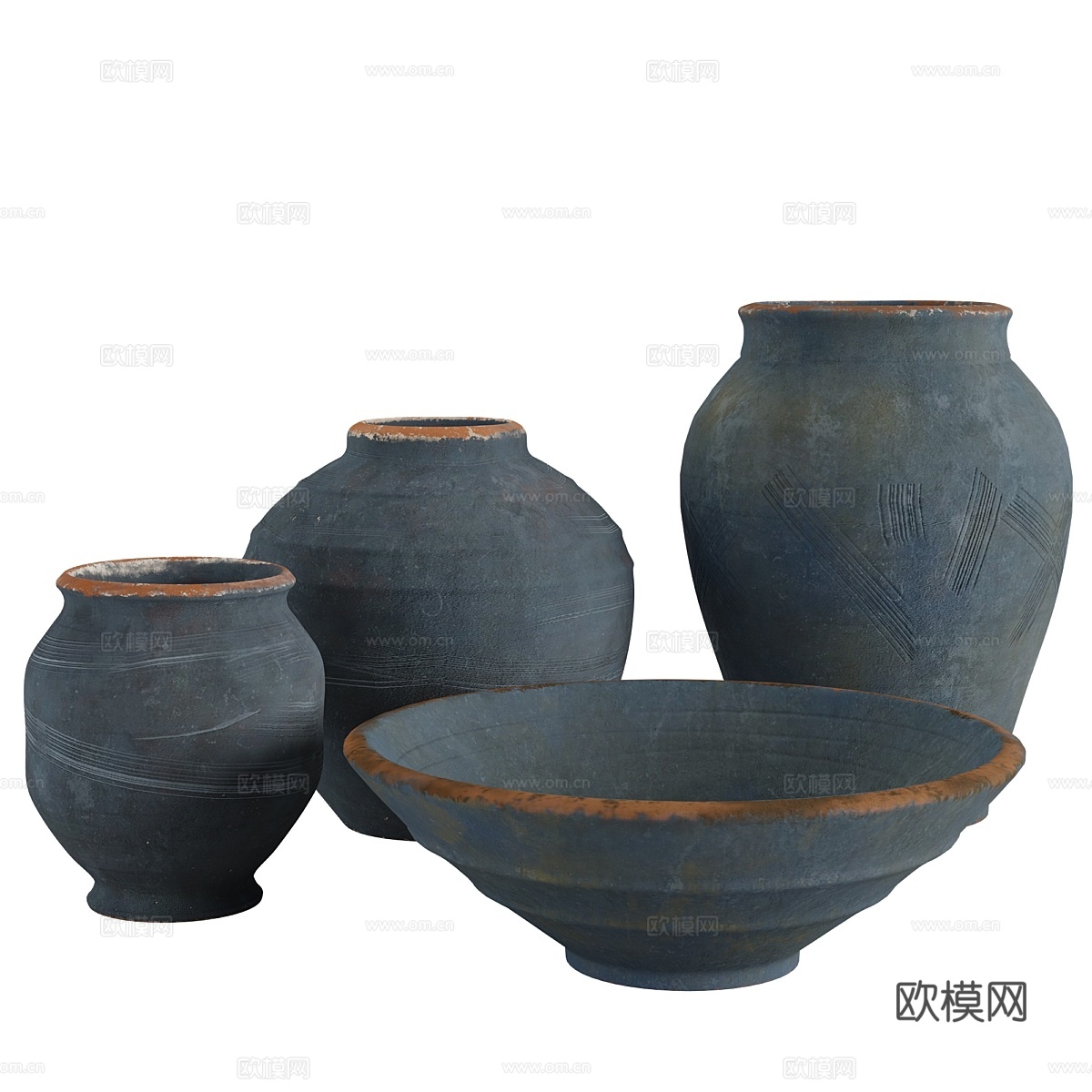 靛蓝手工陶瓷系列3d模型