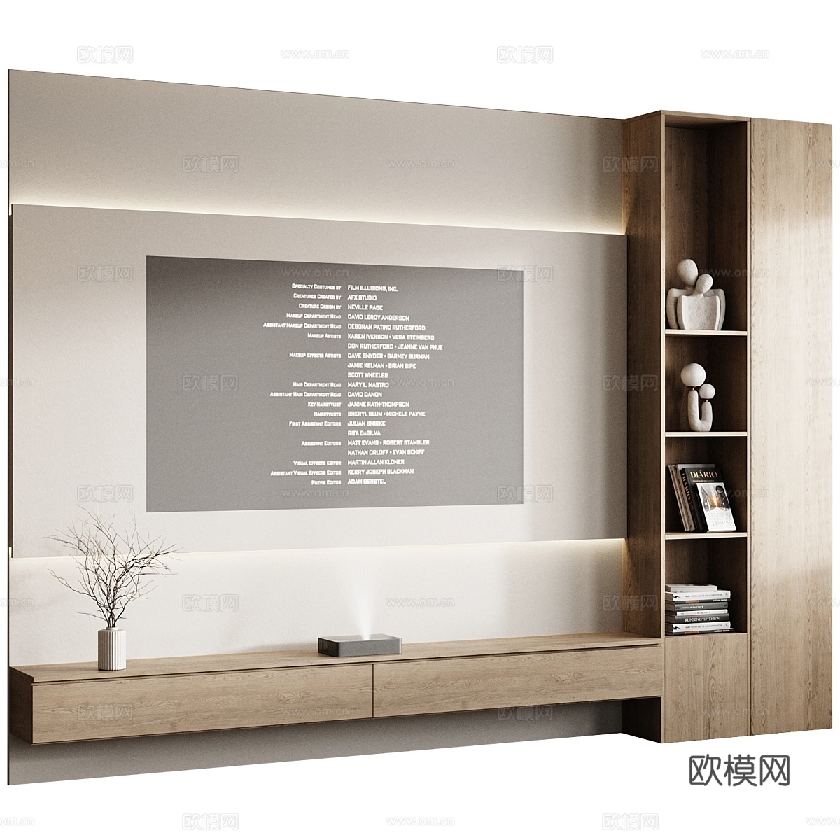 电视机组和投影仪 3d模型