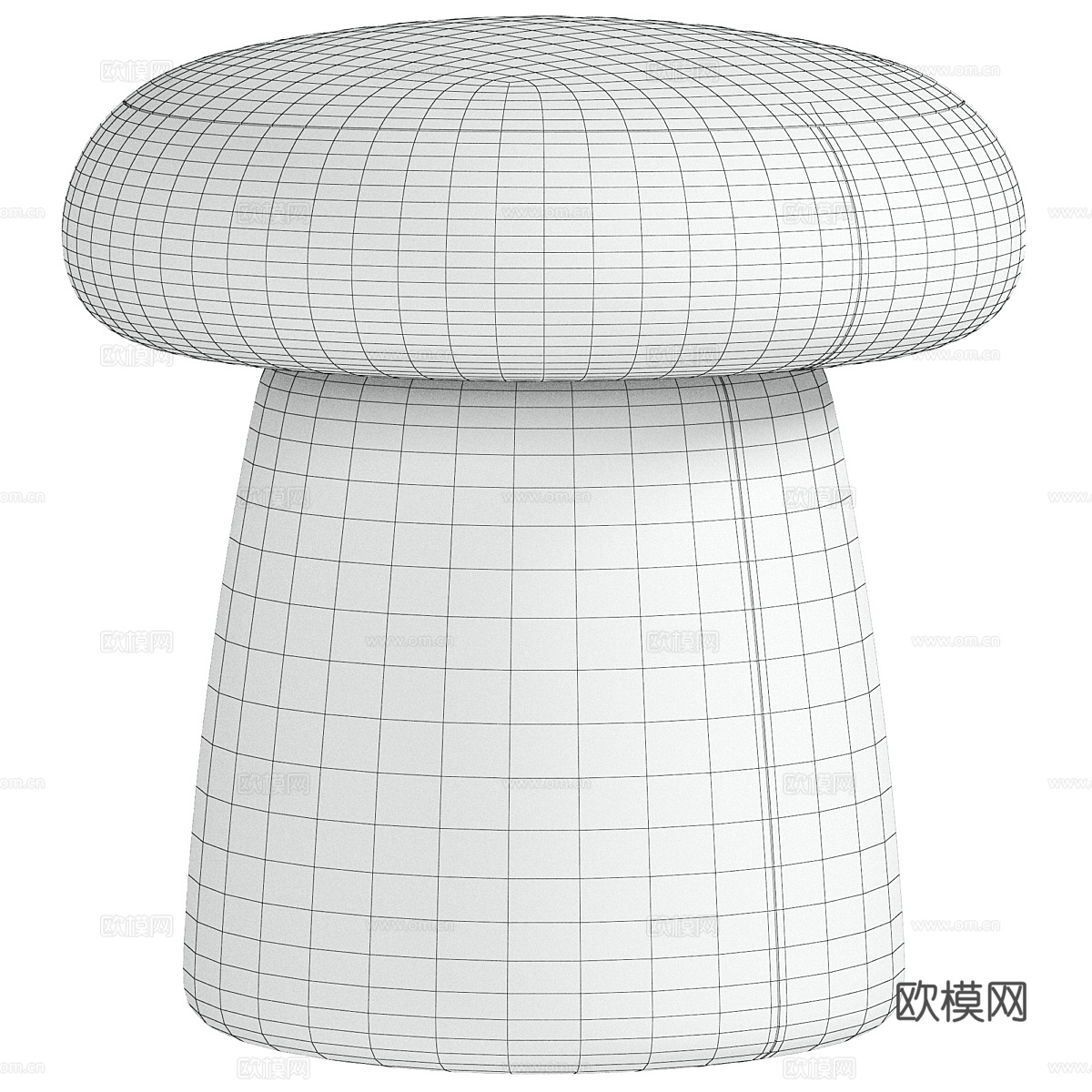 现代奶油风布艺圆凳3d模型
