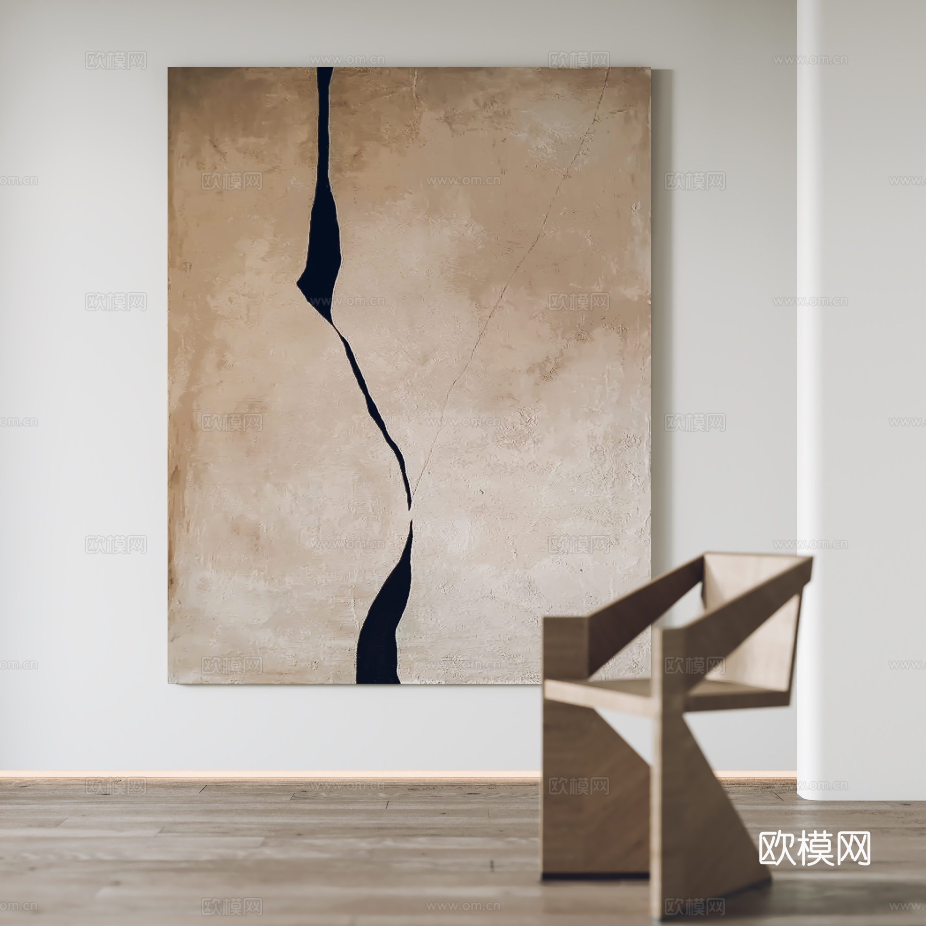 现代挂画 装饰画 单椅3d模型