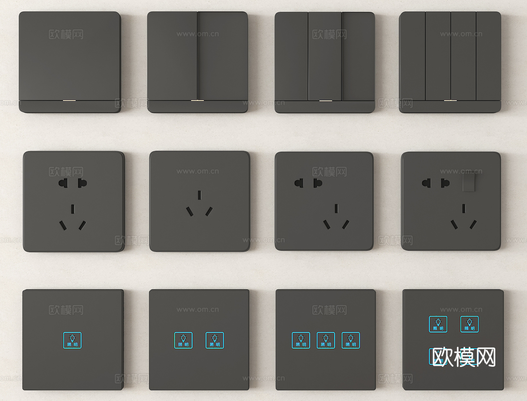 插座 开关su模型