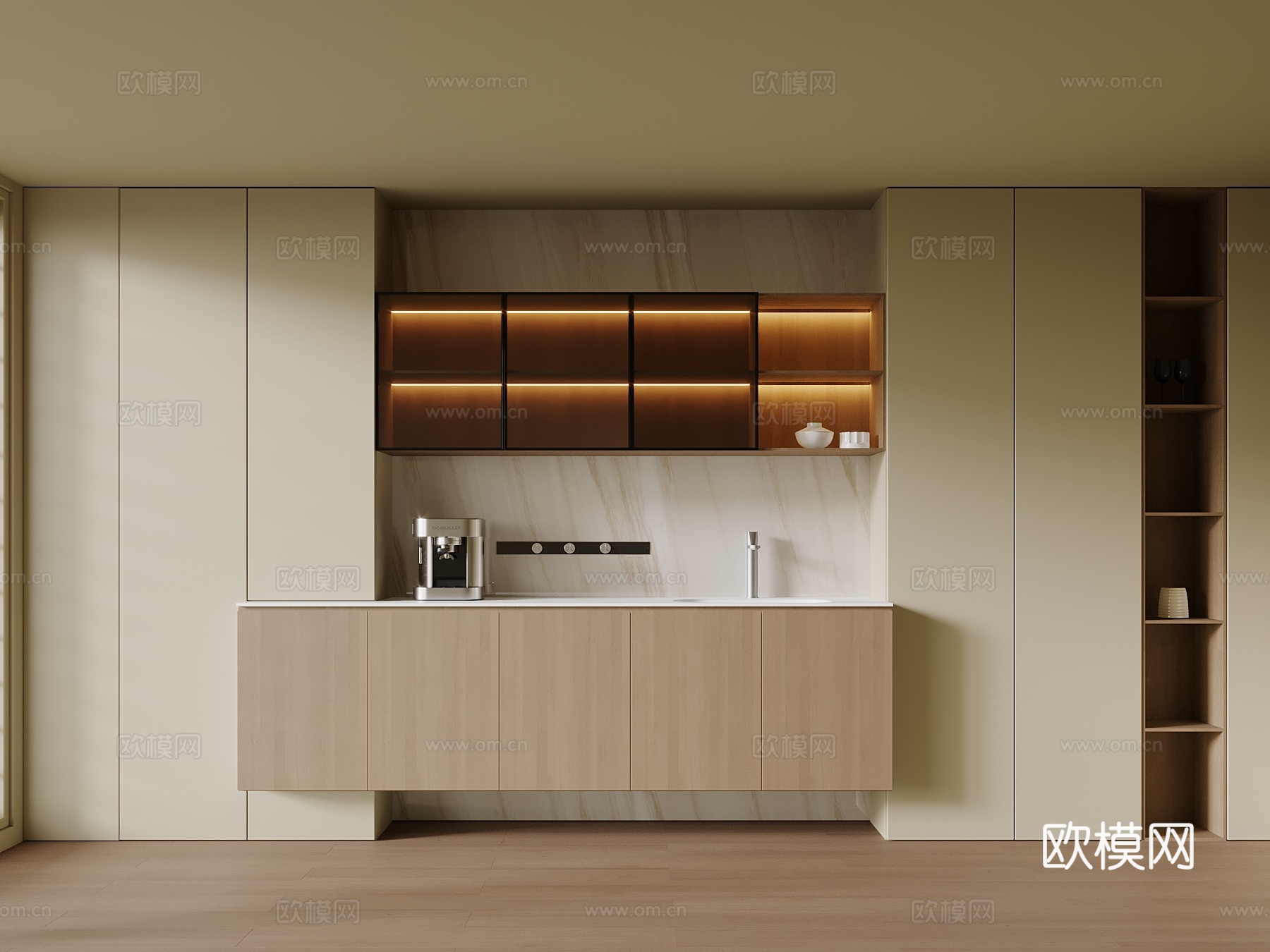 现代酒柜 餐边柜3d模型下载