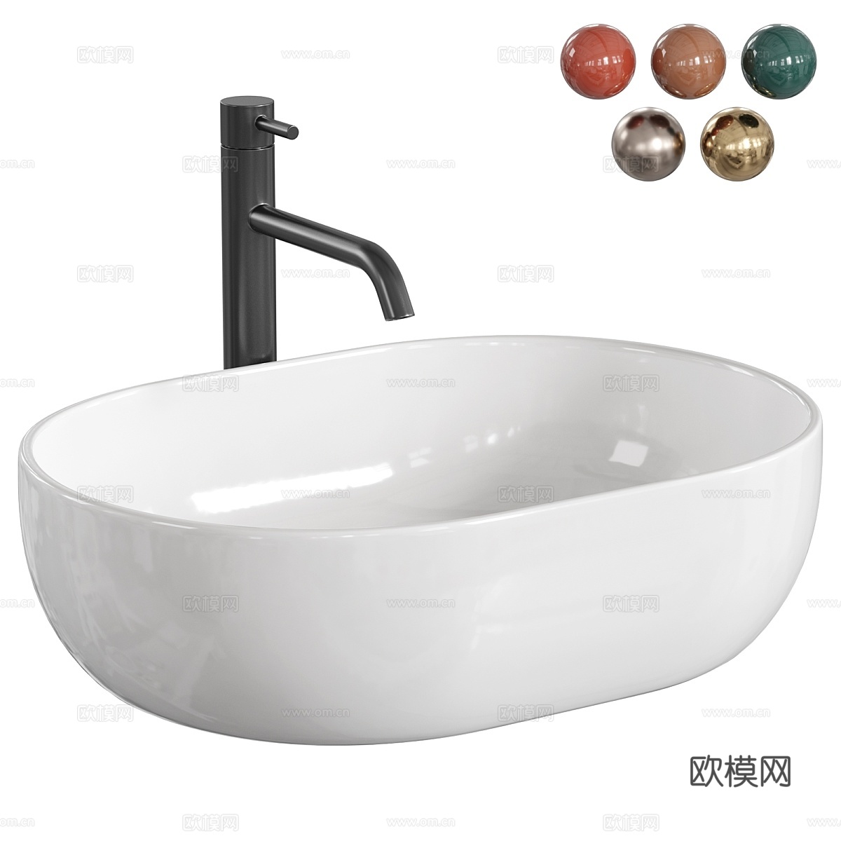 台面洗手盆Rea Amelia 483d模型