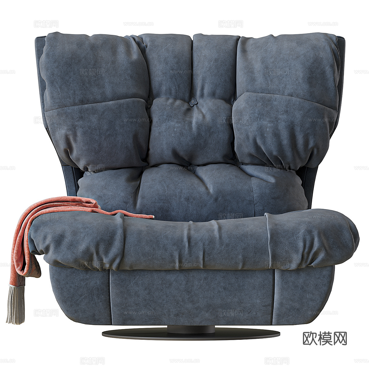 现代意式布艺沙发椅3d模型