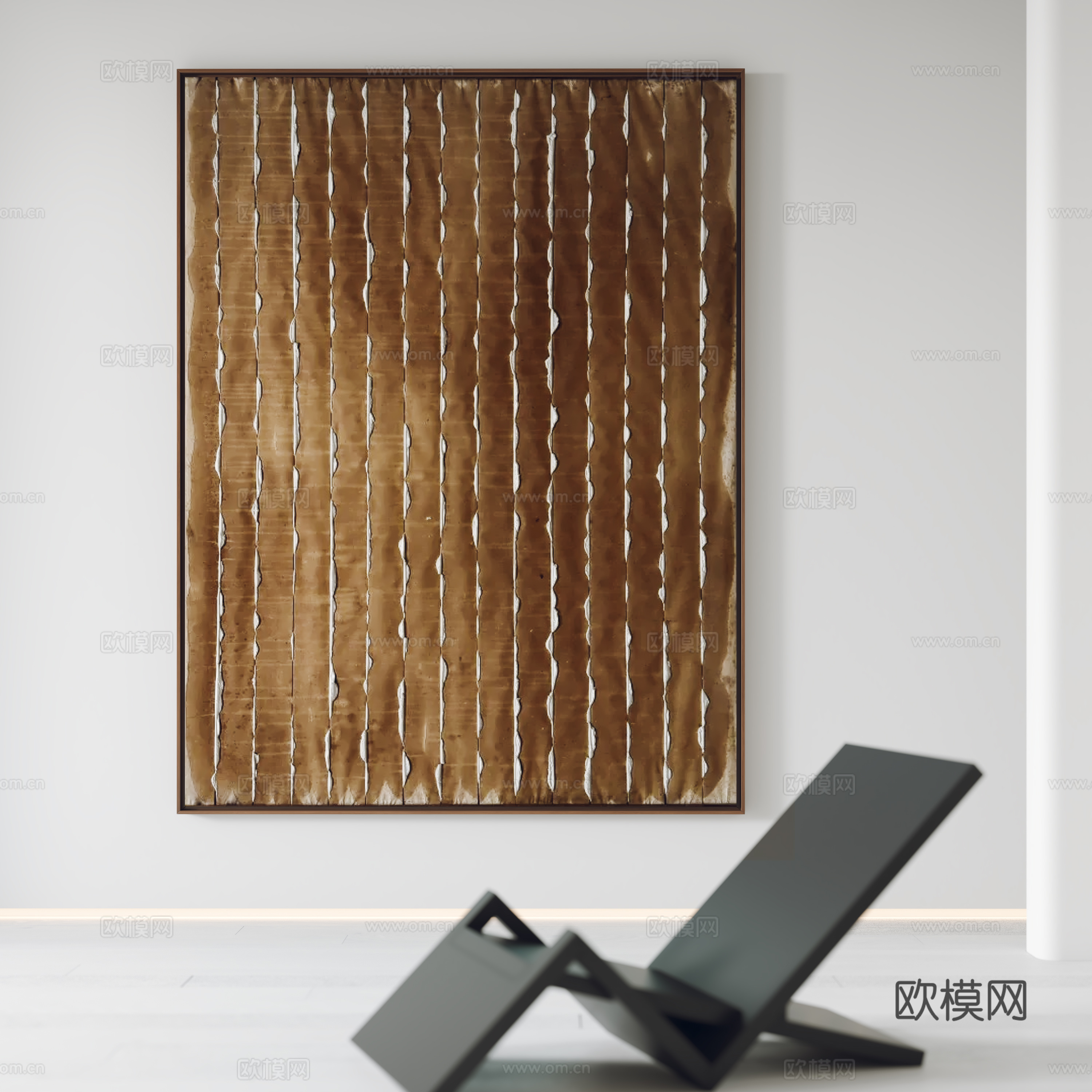 现代挂画 装饰画 休闲椅3d模型