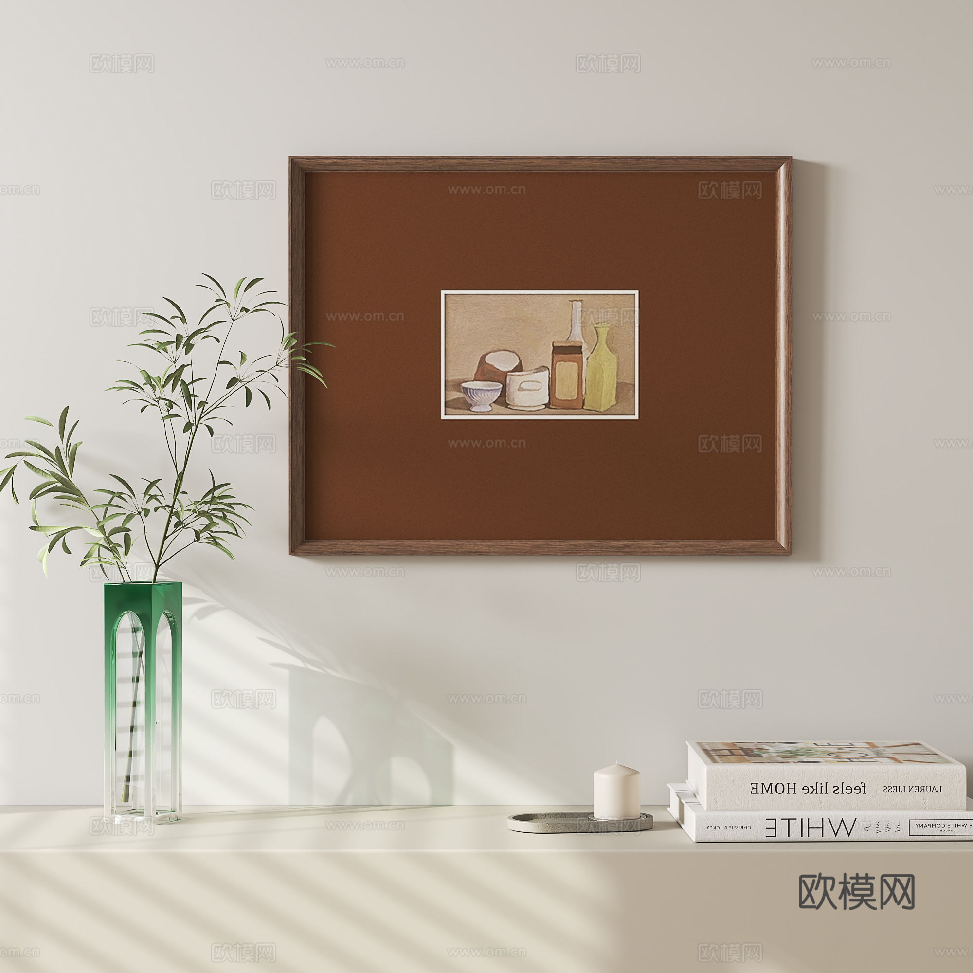 侘寂风中古挂画su模型