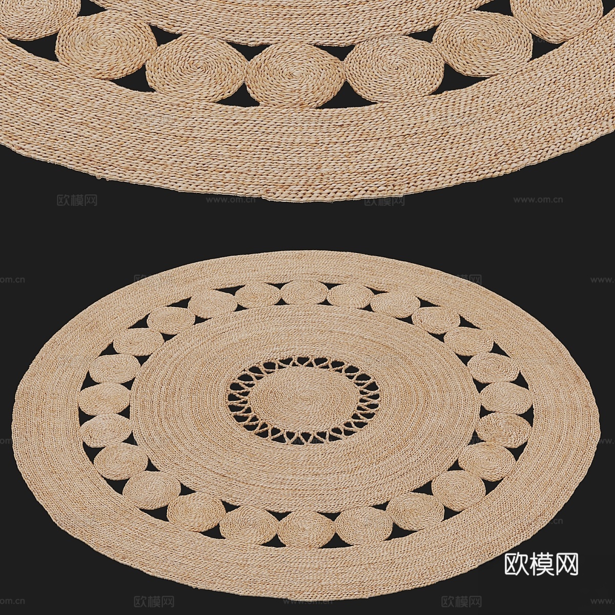 HM Home镂空麻布地毯3d模型