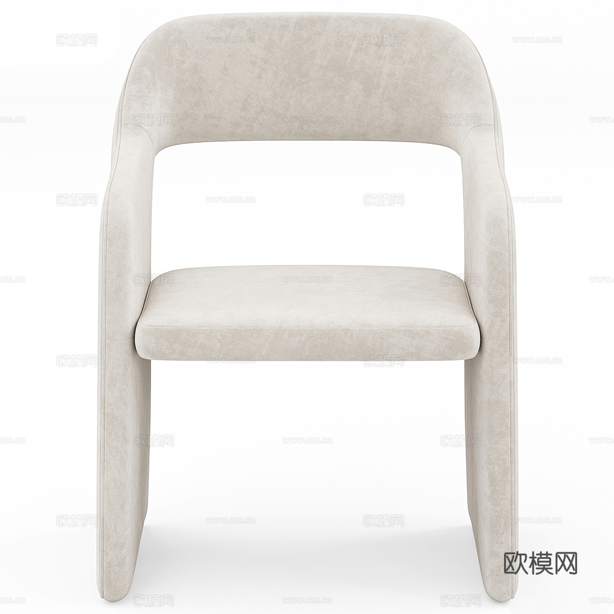 现代奶油风布艺单椅3d模型下载（渲染图2）