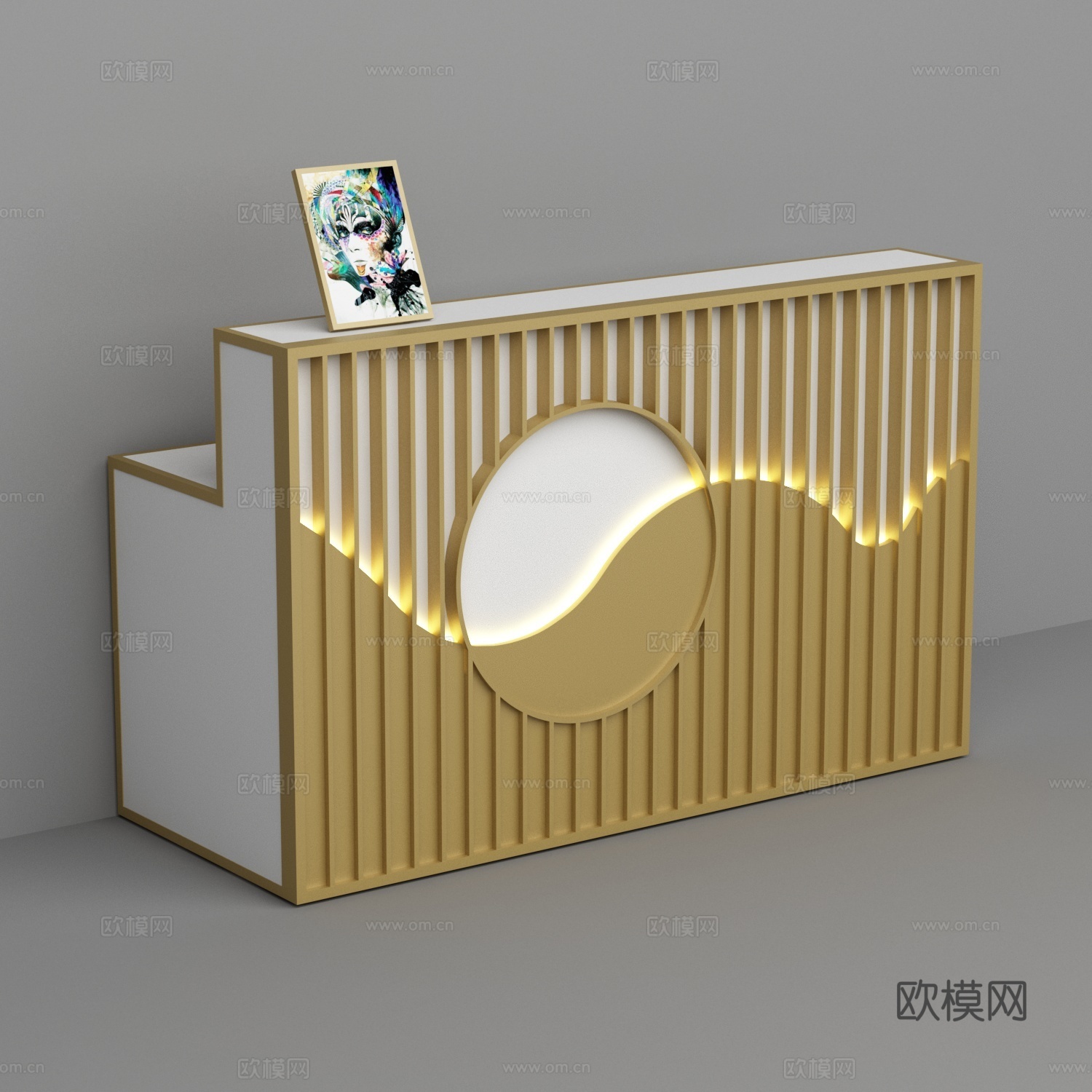 鞋店网红直播包包店高档简约收银台3d模型