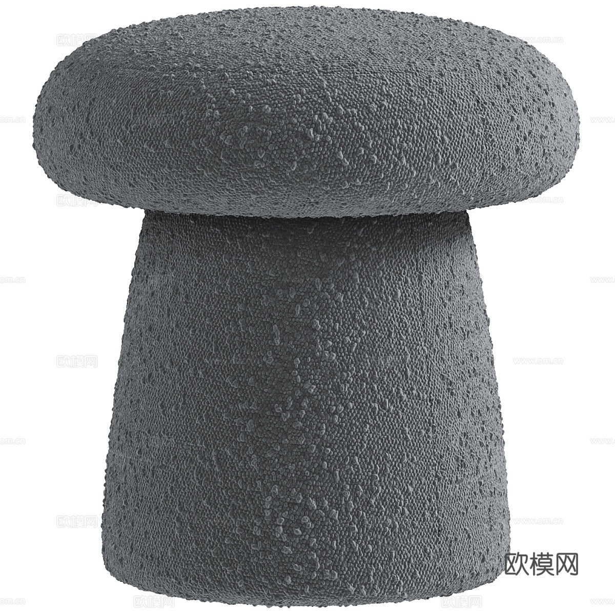 现代奶油风布艺圆凳3d模型