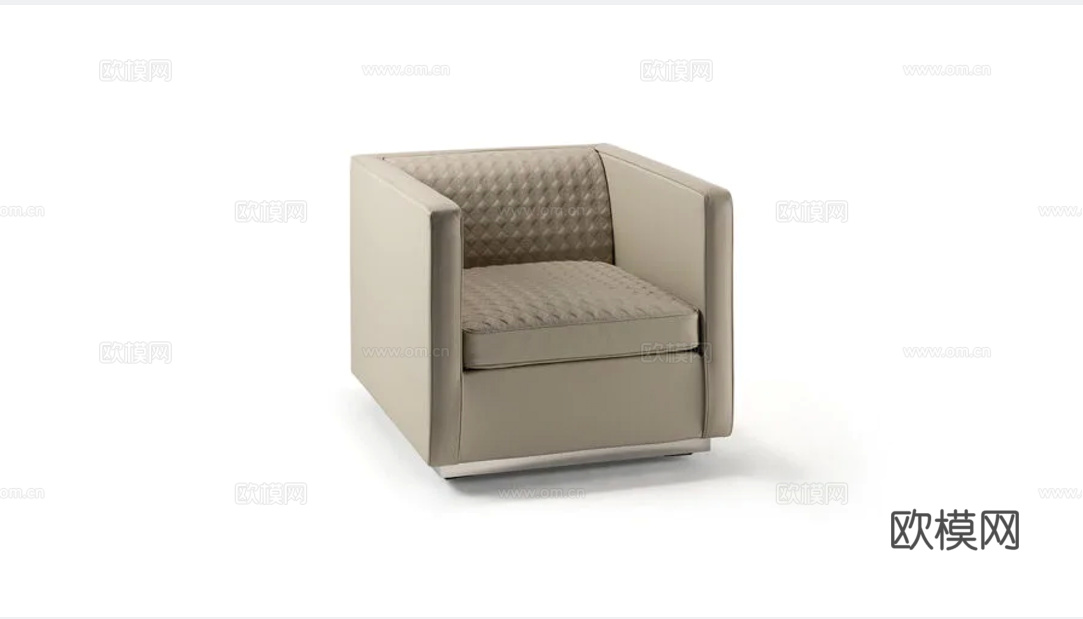 reflex 简欧单人沙发3d模型下载（渲染图2）
