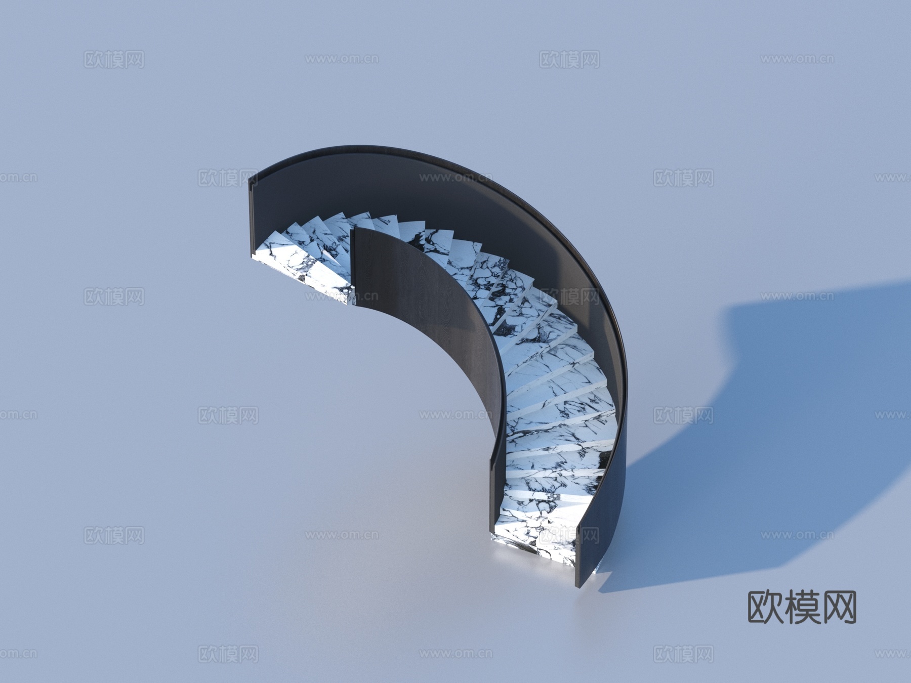 楼梯 玻璃扶手楼梯3d模型
