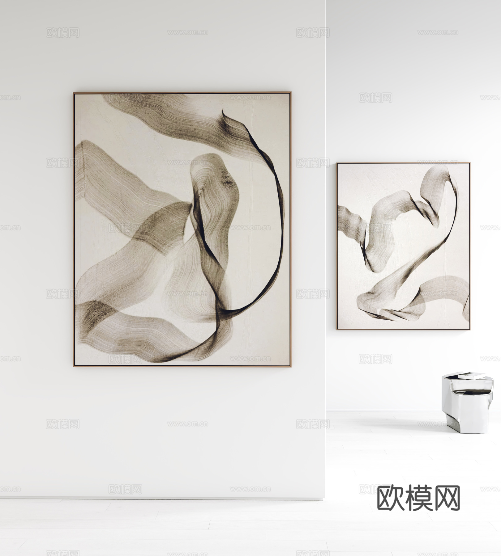 现代挂画 装饰画 角几 客厅挂画 书房挂画3d模型